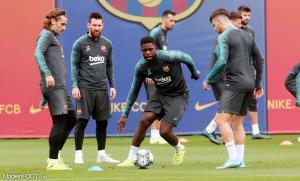 Umtiti à l'entraînement