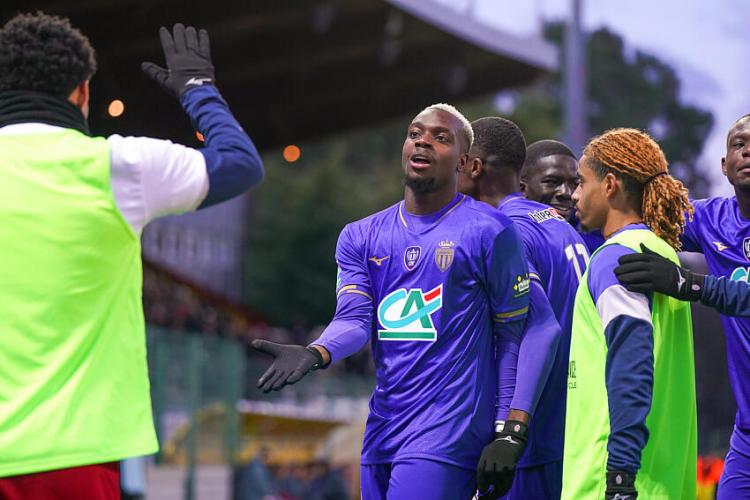 AS Monaco - George Ilenikhena fou de joie après son doublé contre l'US Orléans